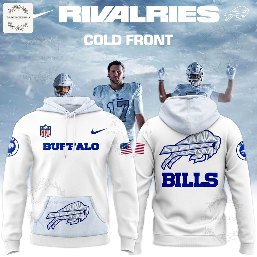 Buffalo Bills White NFL Rivalries Cold Front 2025 Hoodie