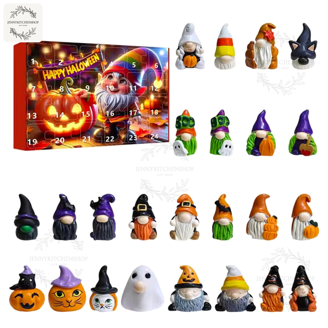 Halloween Cartoon Gnome Advent Calendar 2025 - 24 Days Cute Doll Figures Collection for Kids Halloween Cartoon Gnome Advent Calendar 2025 - 24 Days Cute Doll Figures Collection for Kids