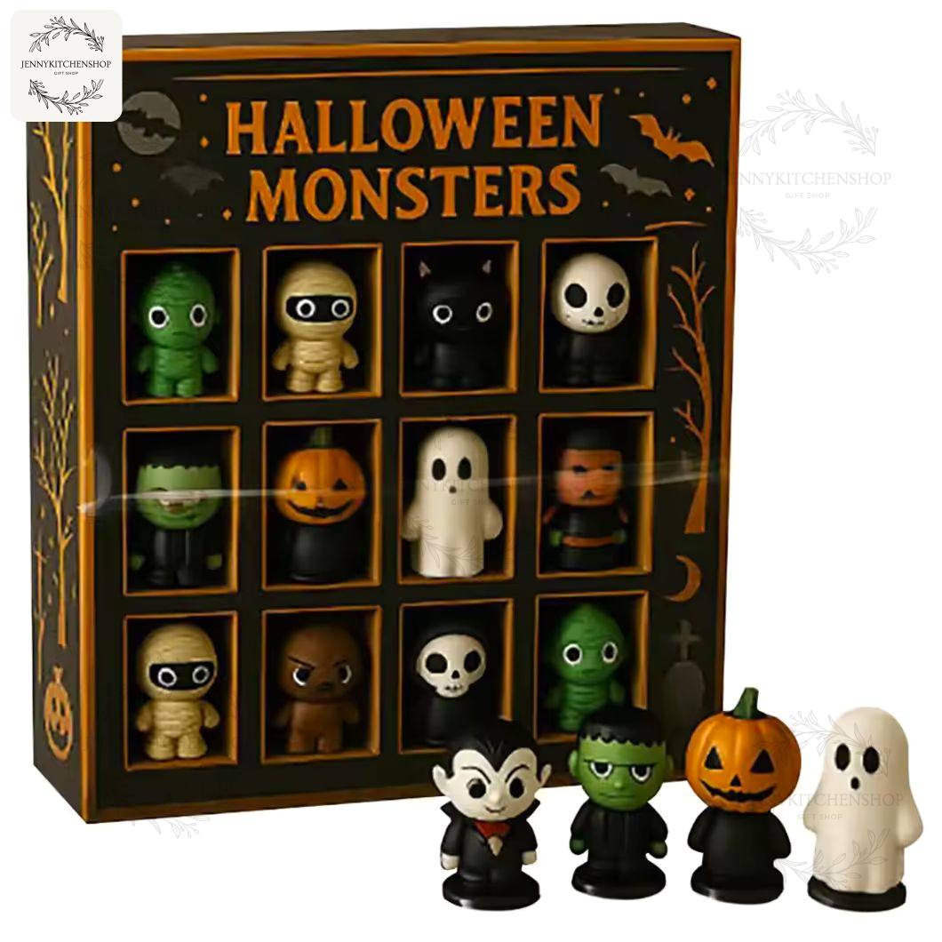 Halloween Monsters Advent Calendar 2025 – Mini Figures Surprise Gift for Kids and Adults