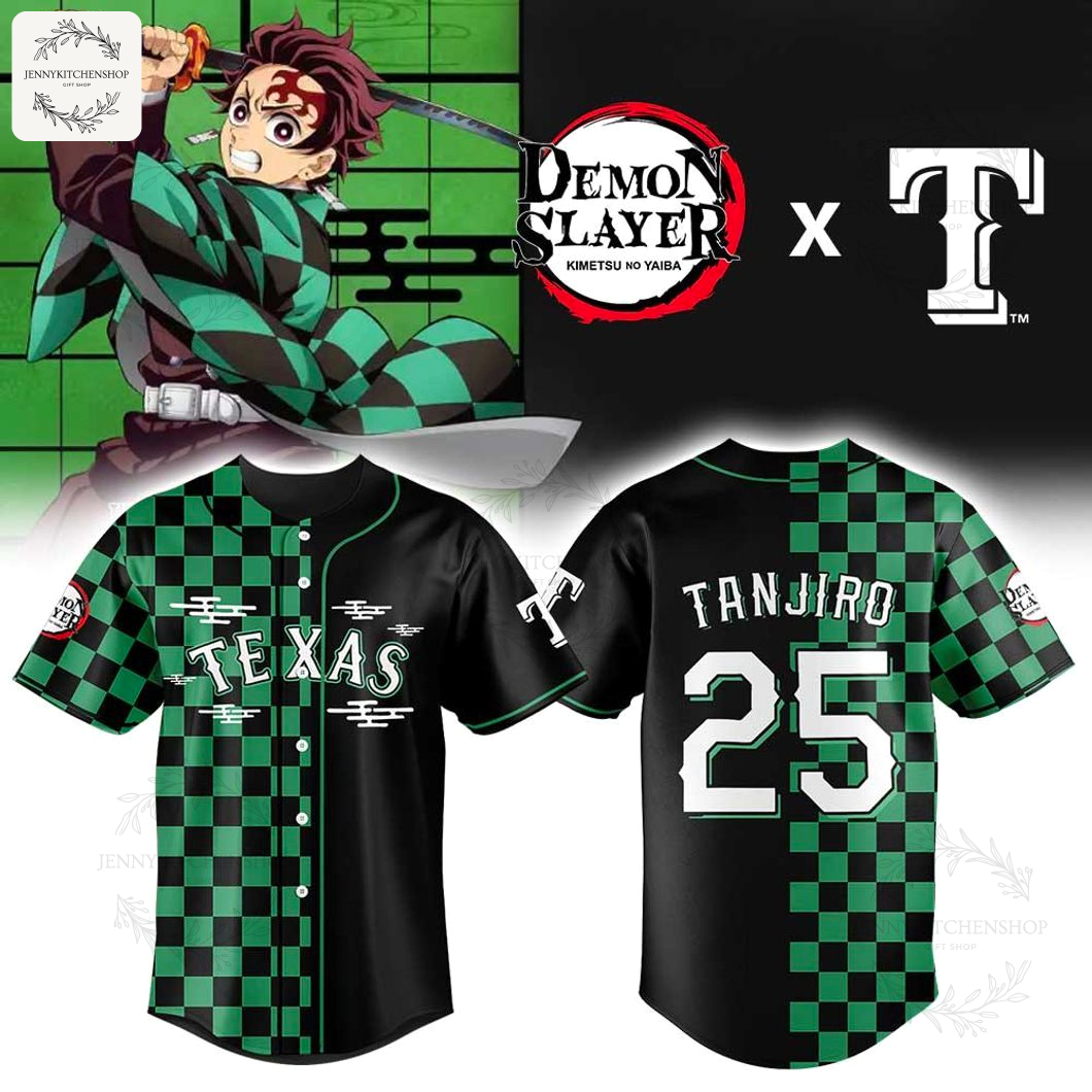 Jersey Texas Rangers x Demon Slayer Tanjiro 2025