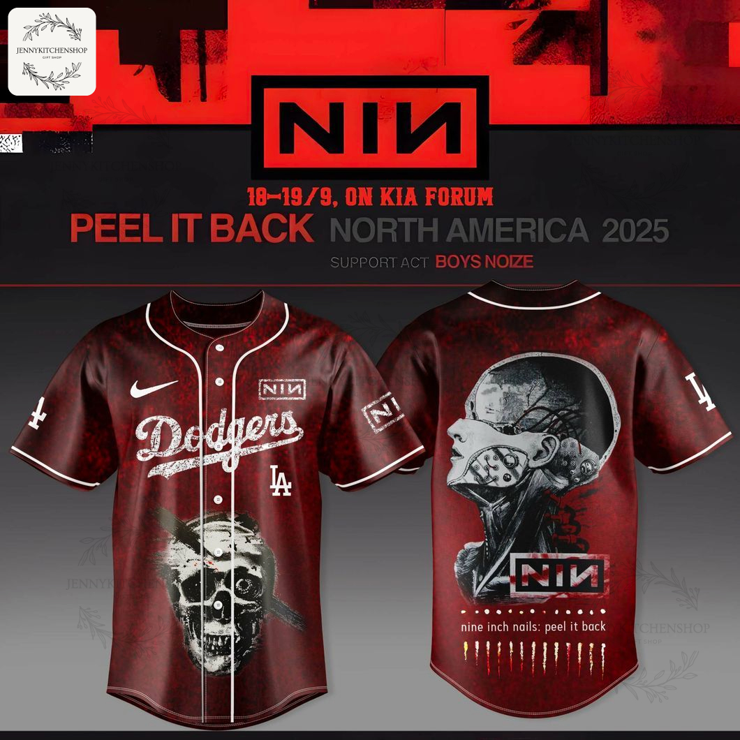 Los Angeles Dodgers X Nine Inch Nails Peel It Back Tour 2025 Baseball Jersey