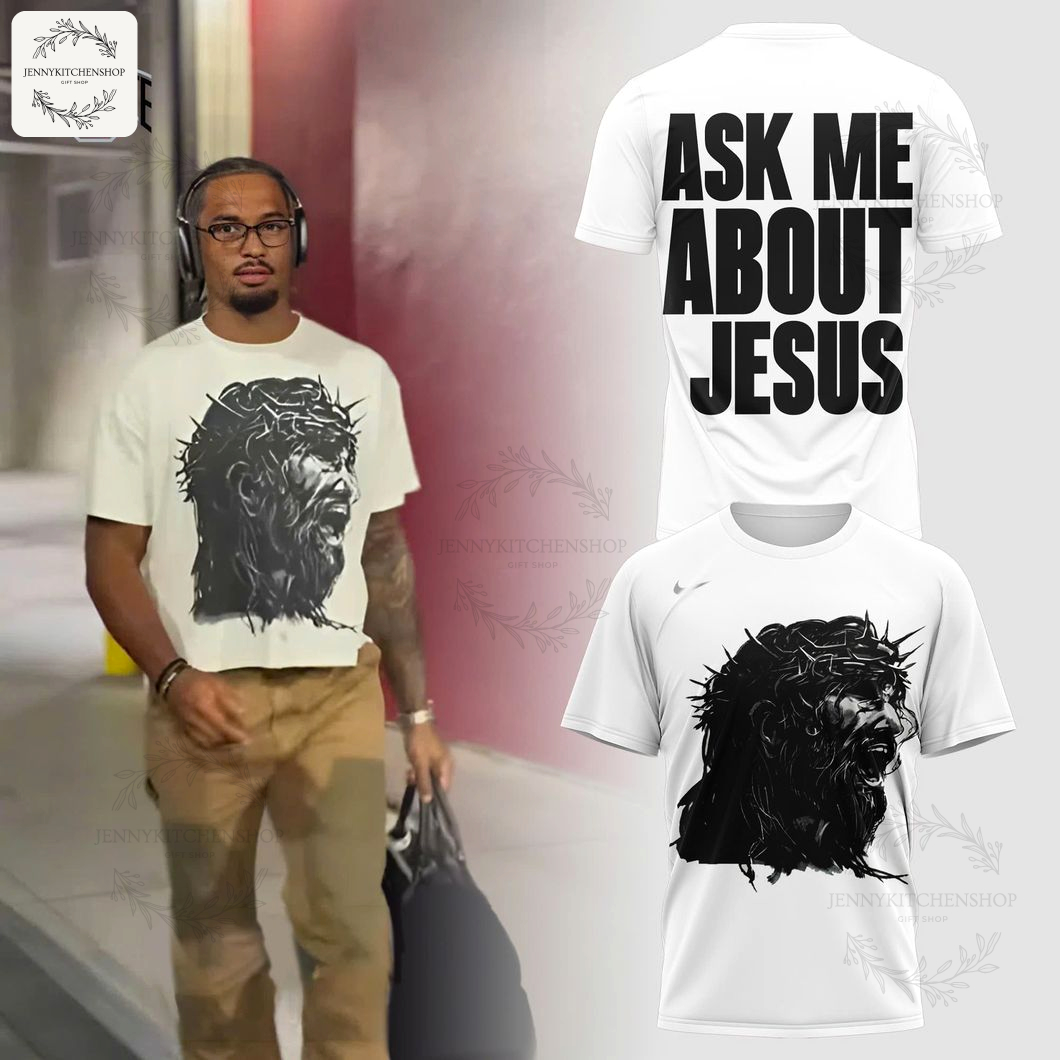 Ohio State Buckeyes Ask Me About Jesus White T-Shirt