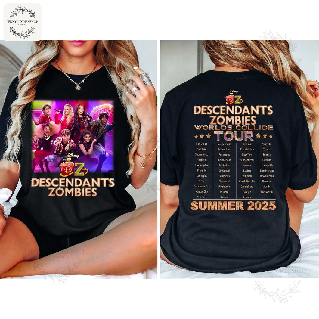 Retro Descendants Zombies World Tour 2025 Summer Music Fans T-Shirt