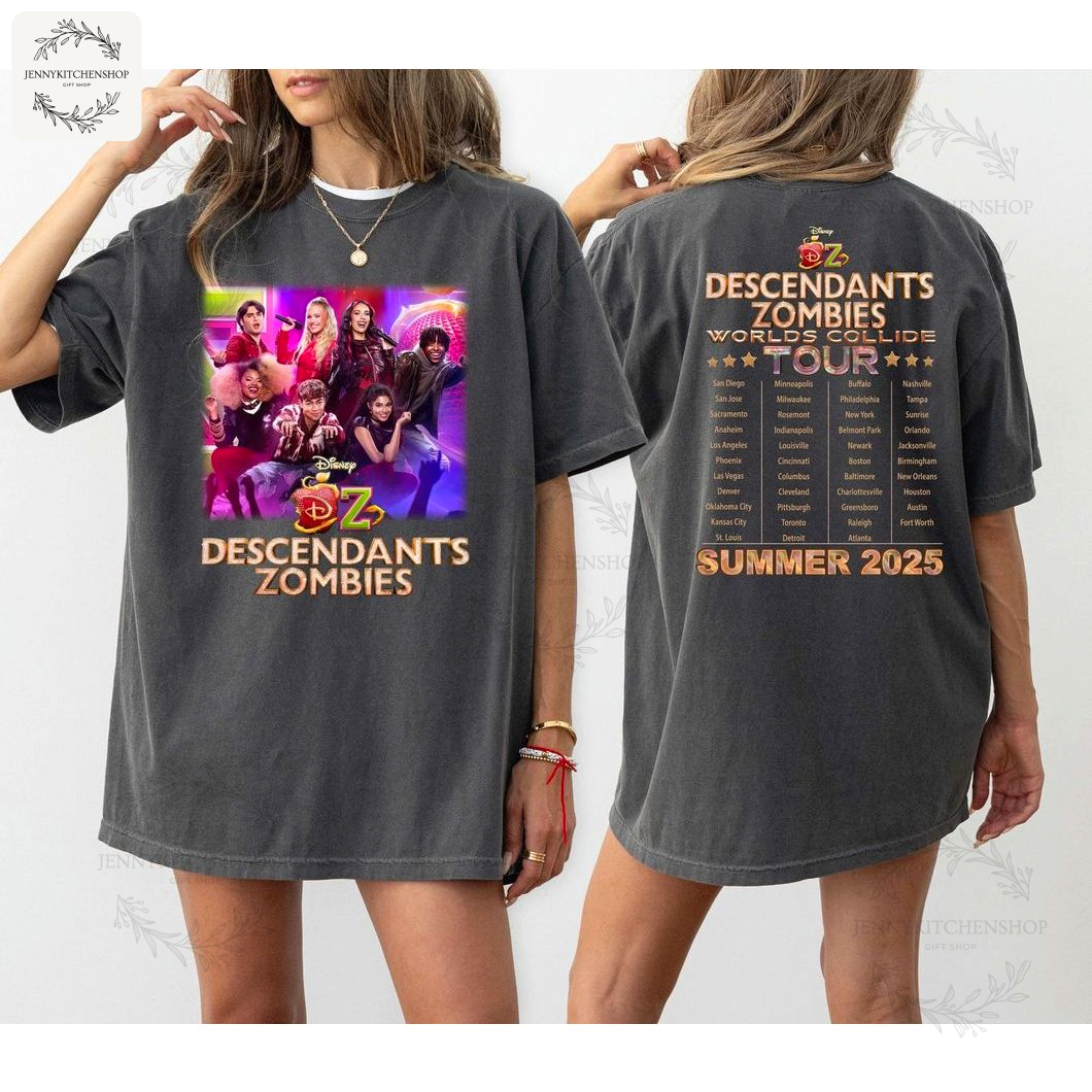 Retro Descendants Zombies World Tour 2025 Summer Music Fans T-Shirt