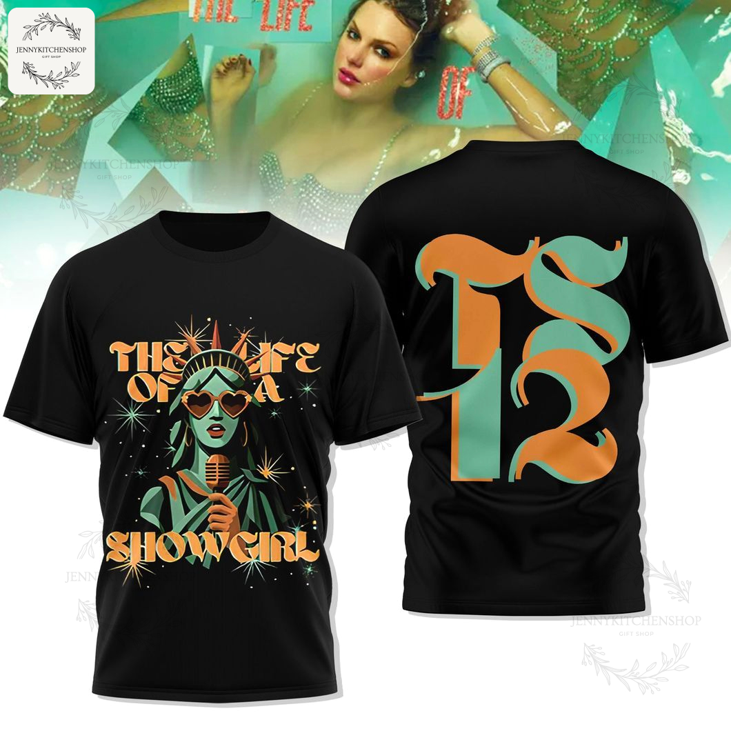 Taylor Swift 2025 TS12 The Life Of A Showgirl 2025 Black T-Shirt