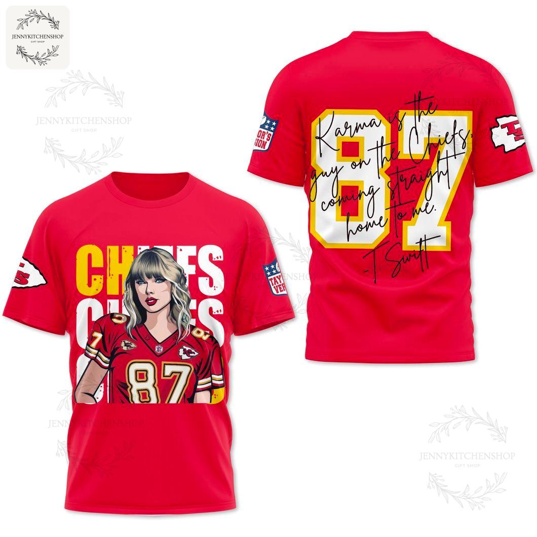 Taylor Swift x Travis Kelce Engagement Chiefs 87 T-Shirt