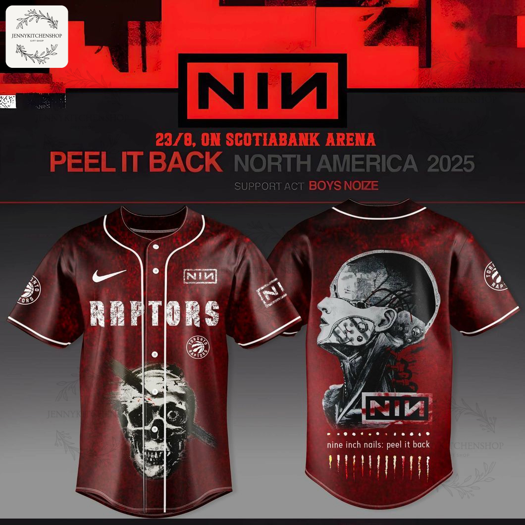 Toronto Raptors X Nine Inch Nails Peel It Back Tour 2025 Baseball Jersey