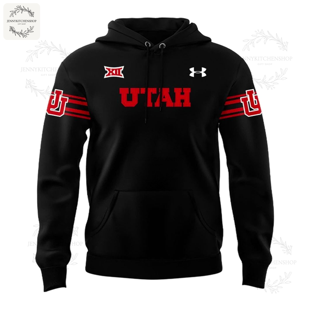 Utah Utes Black Hoodie 2025 College Football Fan Gear