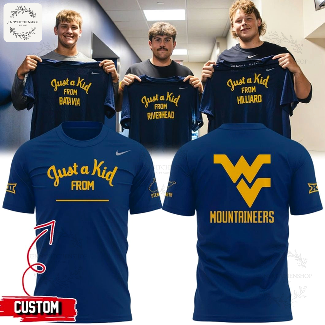 West Virginia Mountaineers Custom T-Shirt | Just a Kid From Football Tee