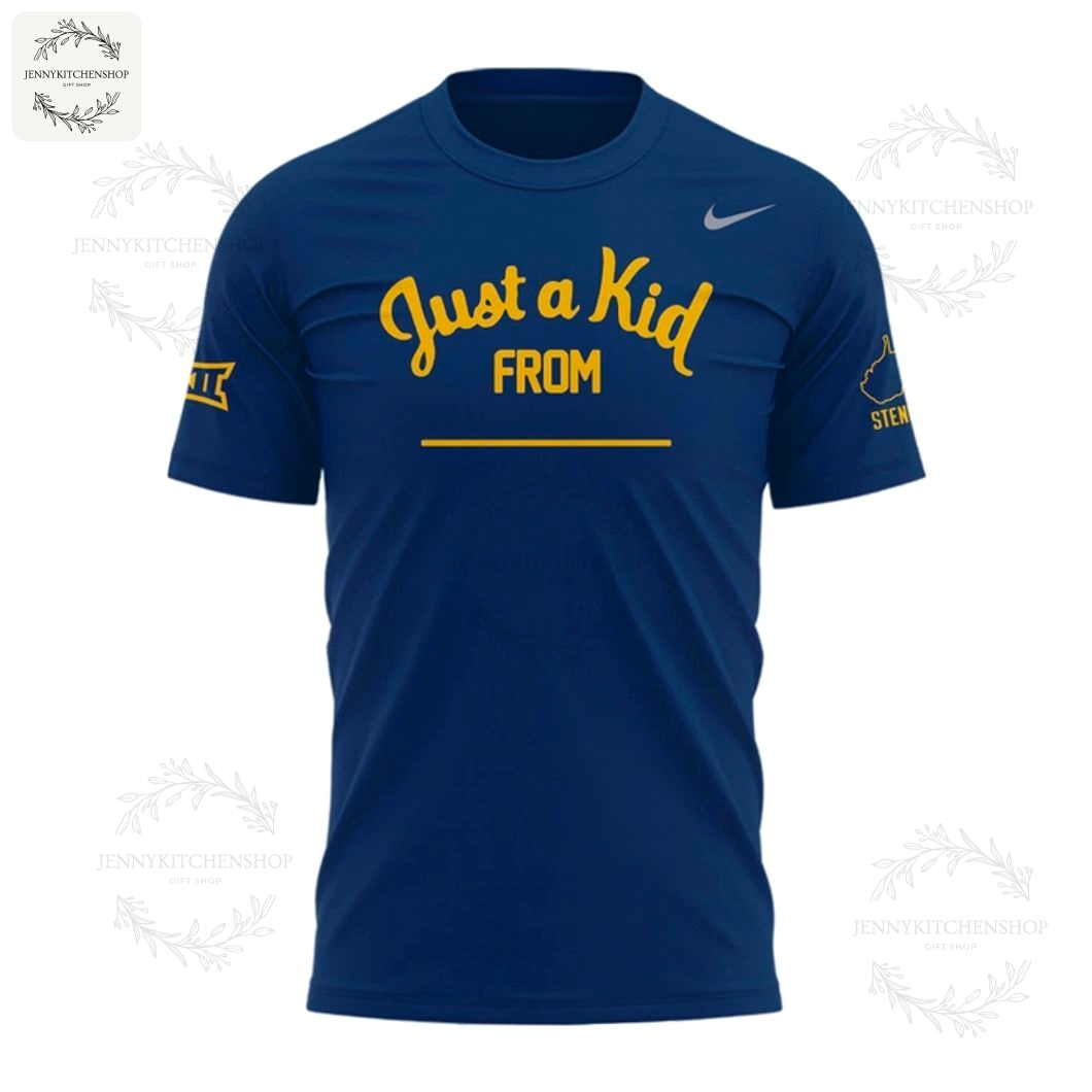 West Virginia Mountaineers Custom T-Shirt | Just a Kid From Football Tee