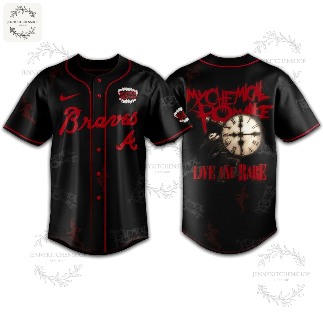 Limited Edition Braves MCR Black Parade 2025 Tour Jersey. Own This Epic Crossover Now!