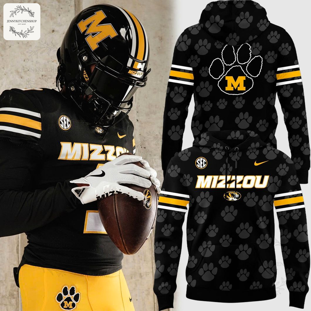 New Mizzou Uniform Hoodie: SEC Wordmark & Paw Prints - Shop Today!