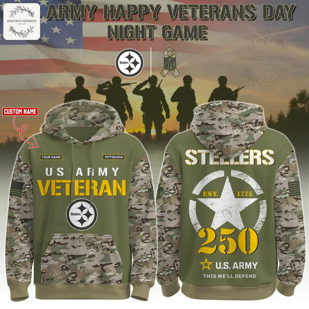 Pittsburgh Steelers Army 250th Birthday Limited Editions Hoodie