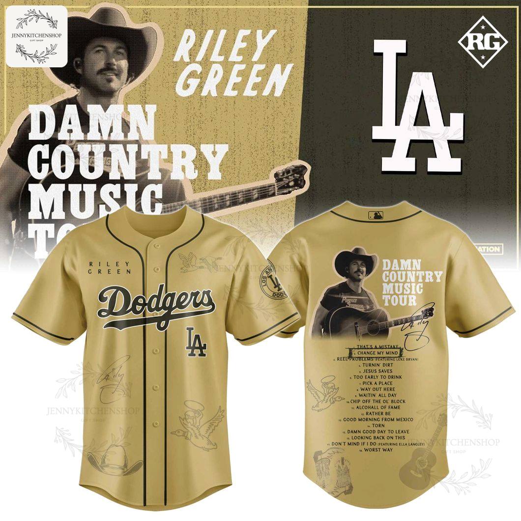 Riley Green x Dodgers Damn Country Music Tour 2025 Jersey