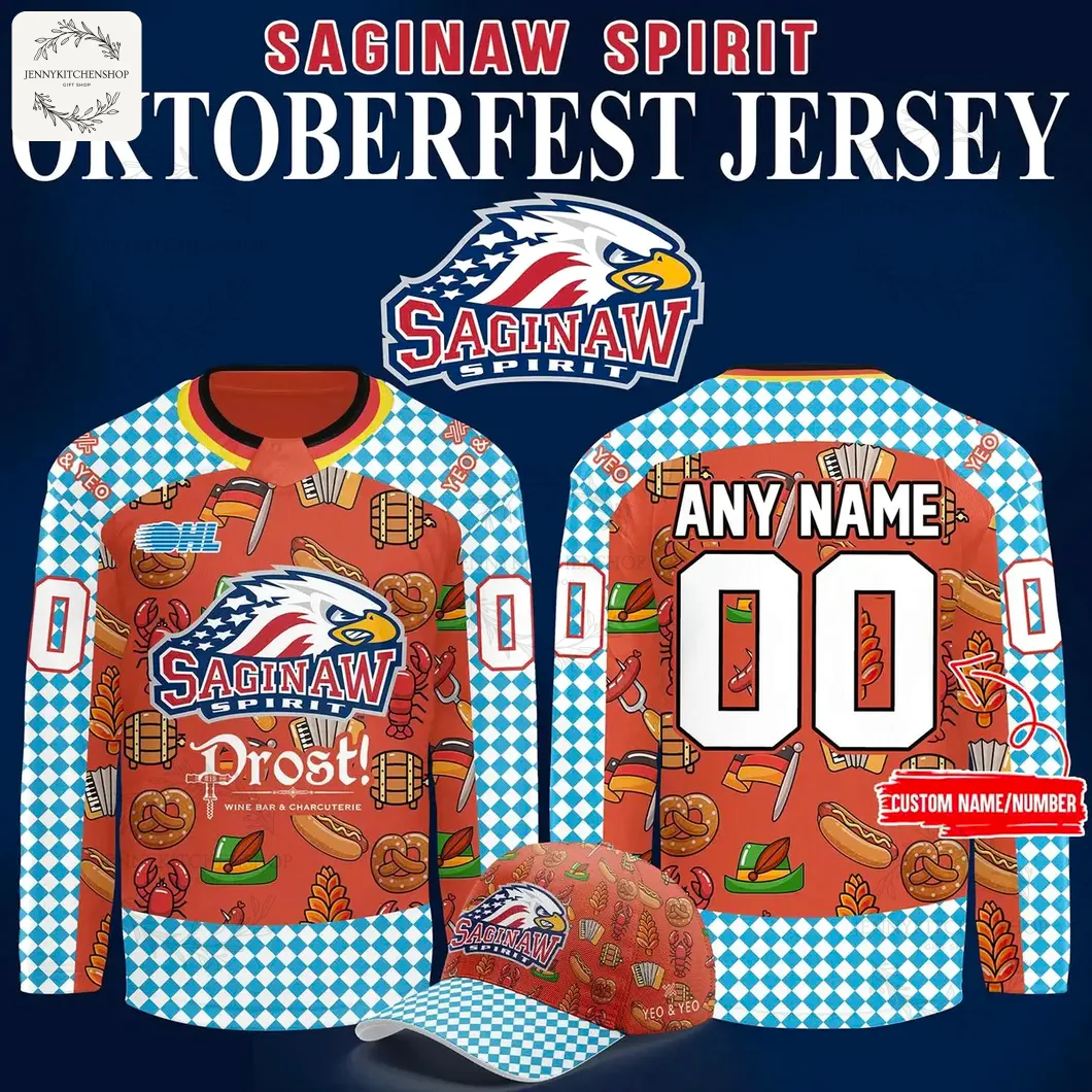 Saginaw Spirit 2025 Oktoberfest Warmup Hockey Jerseys