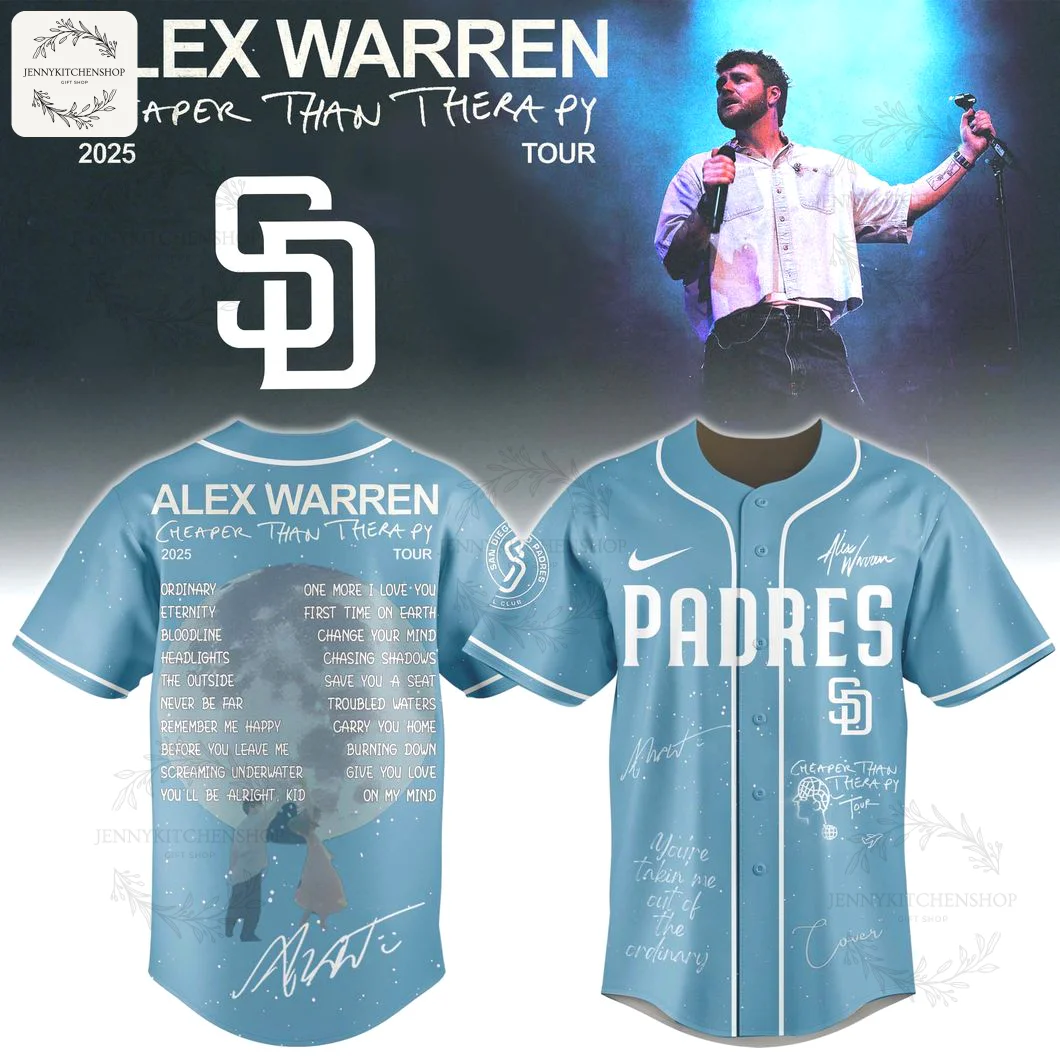 San Diego Padres x Alex Warren Cheaper Than Therapa Tour 2025 Jersey