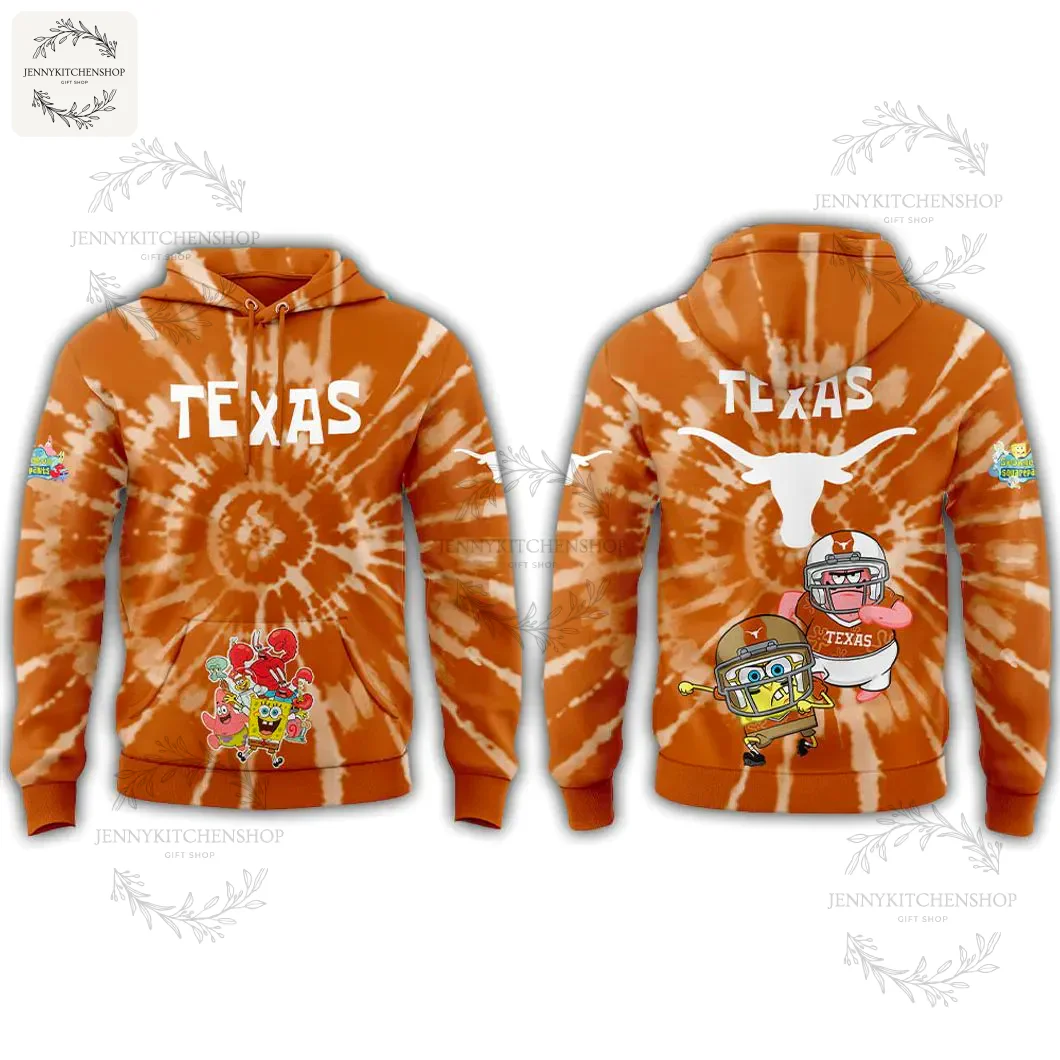 Texas Longhorns x SpongeBob SquarePants Orange Hoodie