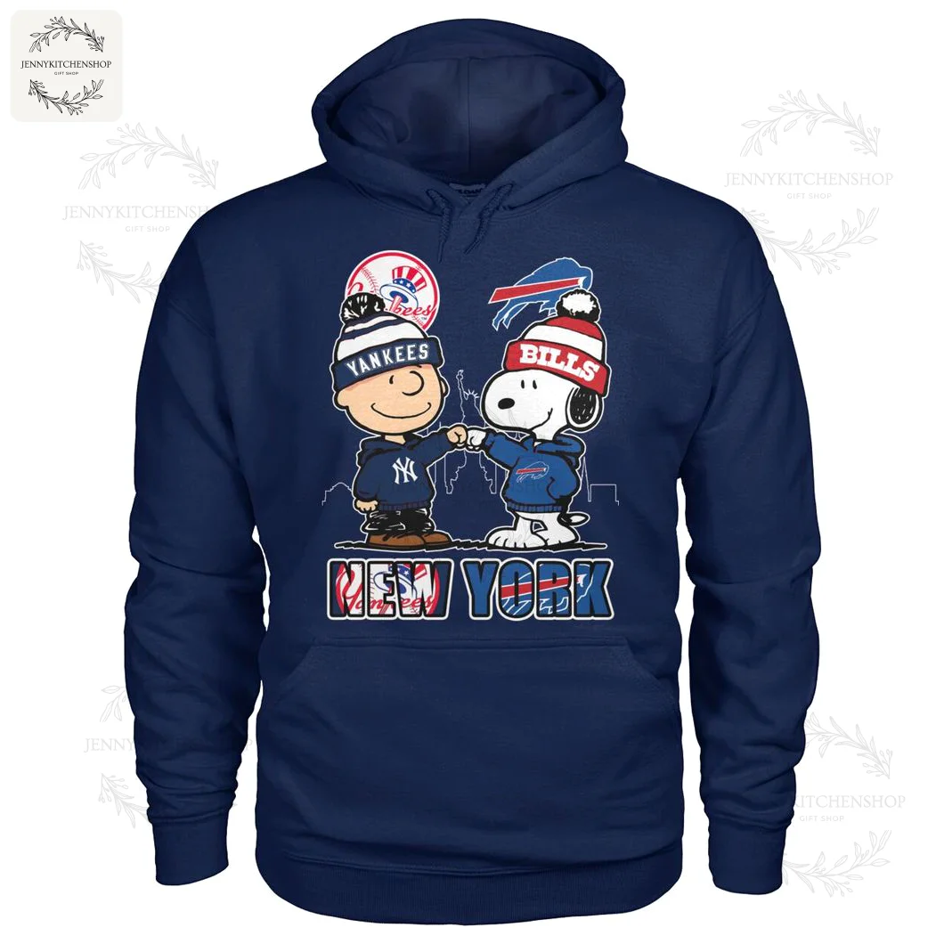 Yankees Bills Crossover x Peanuts - Charlie Brown Snoopy New York Graphic Sweatshirt