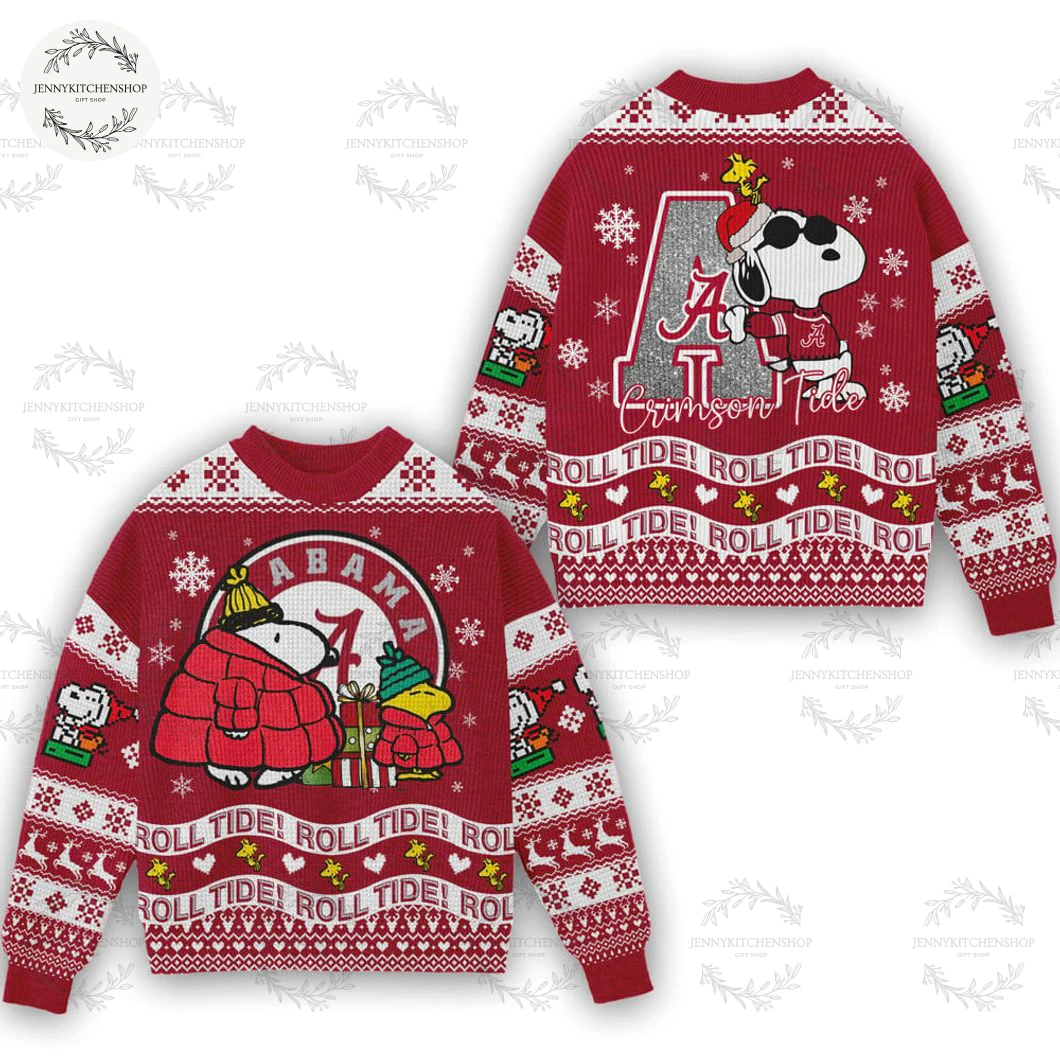Alabama Crimson Tide Snoopy Roll Tide Christmas Sweater