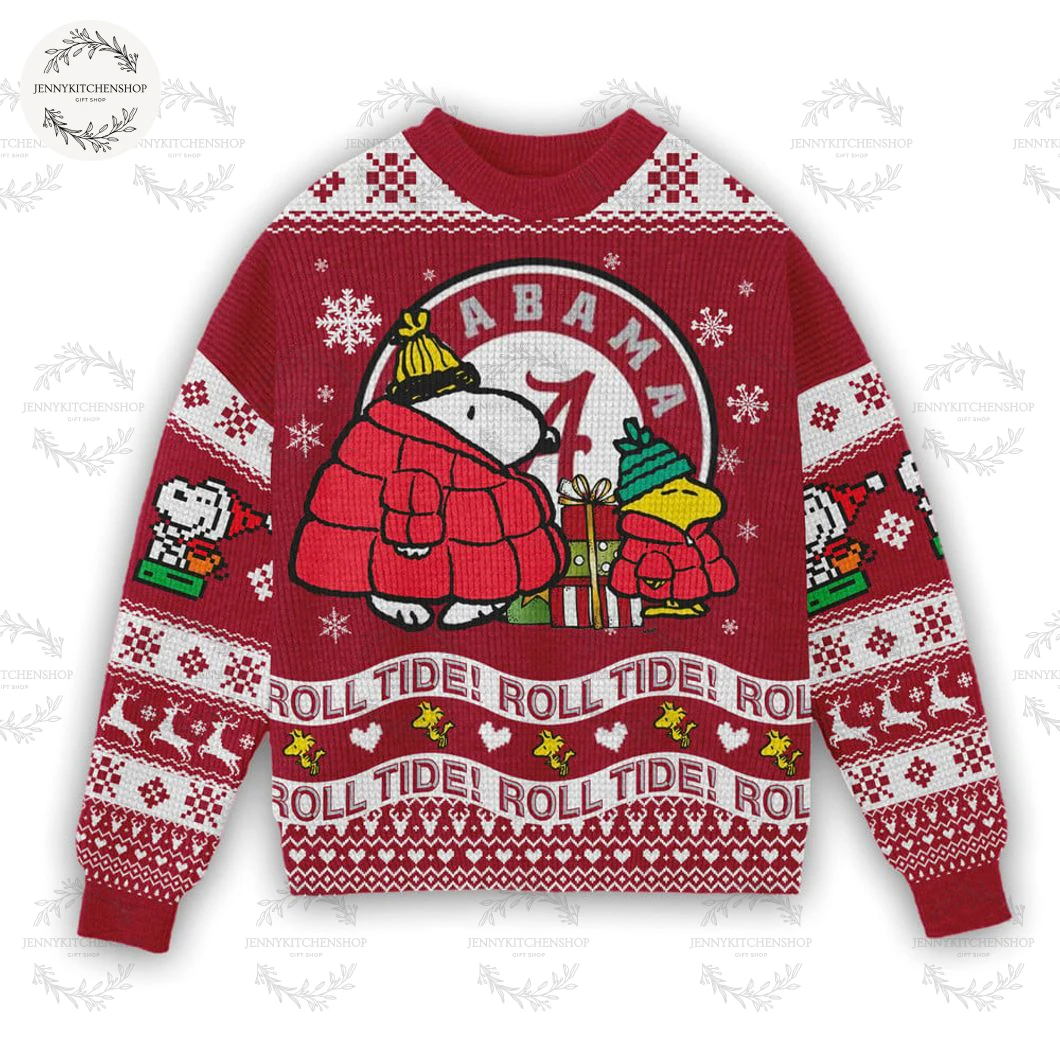 Alabama Crimson Tide Snoopy Roll Tide Christmas Sweater