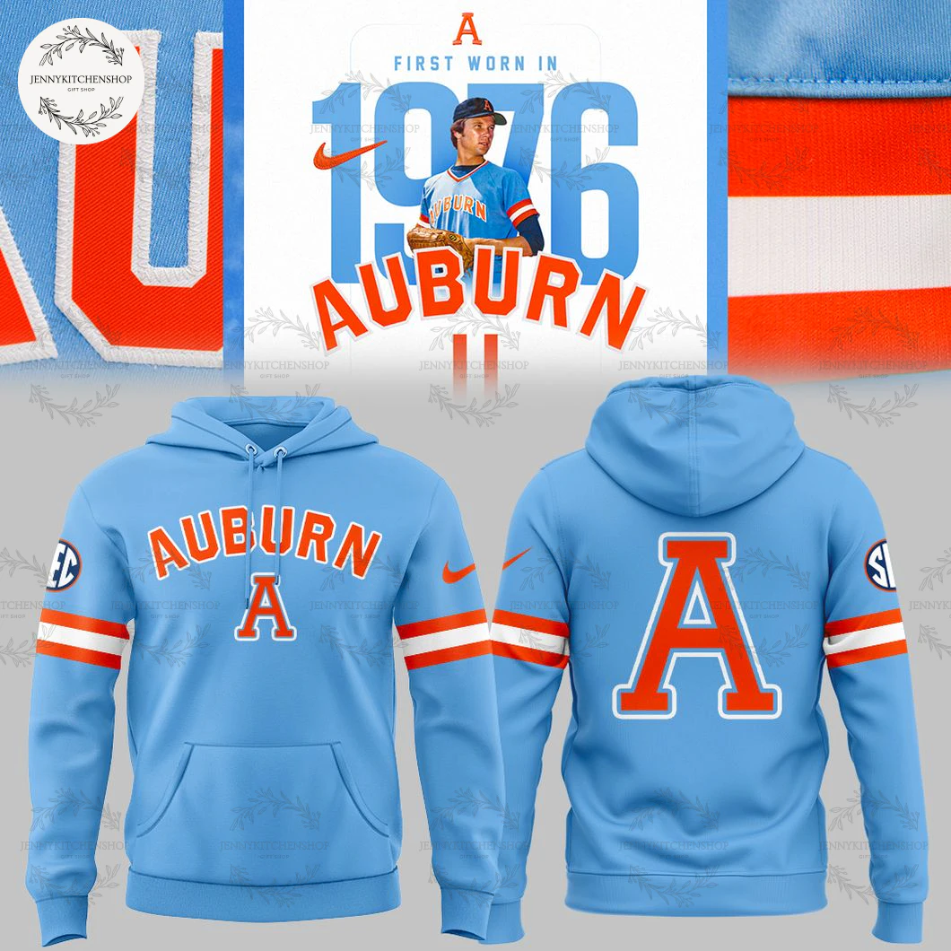 Auburn Tigers 1976 Throwback Powder Blue Edition – Hooded Sweatshirt