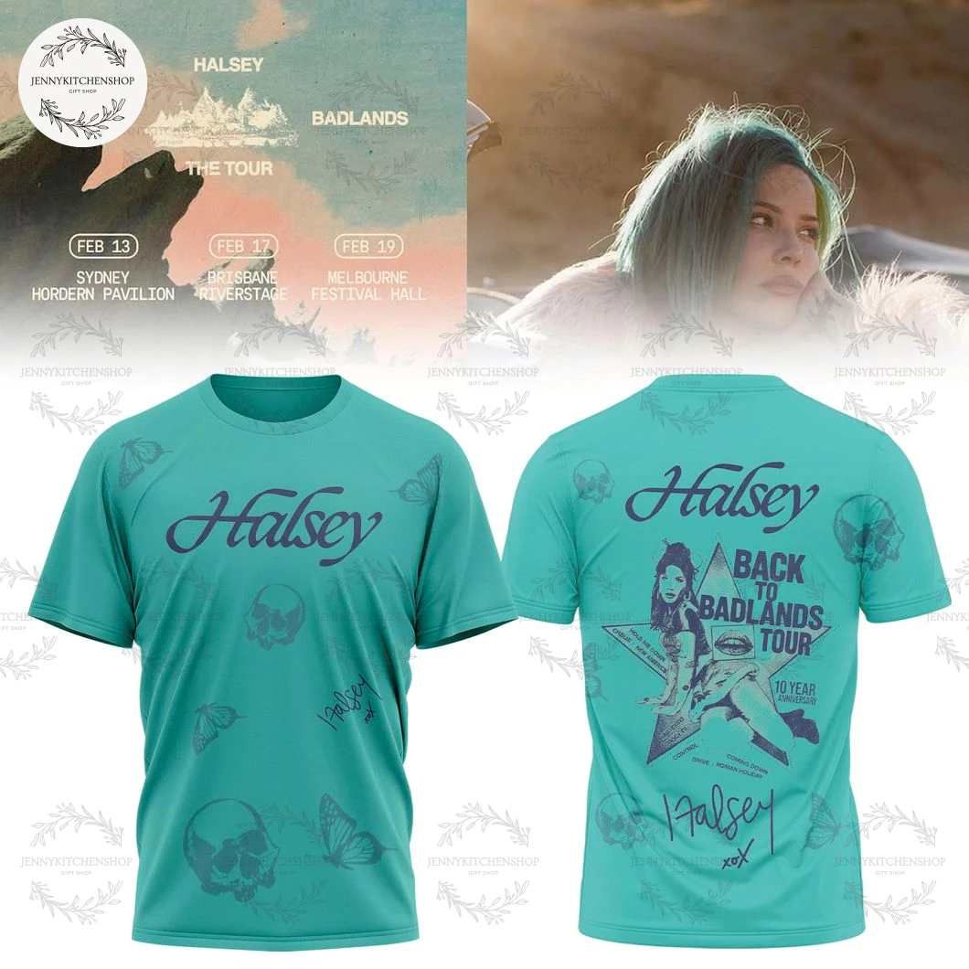 Back to Badlands Tour 2025 Halsey Blue T-Shirt