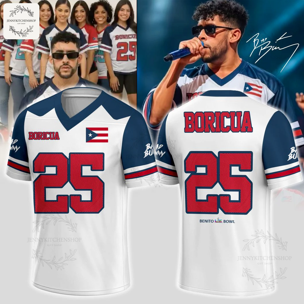 Bad Bunny Boricua 25 Puerto Rico Benito Bowl Jersey
