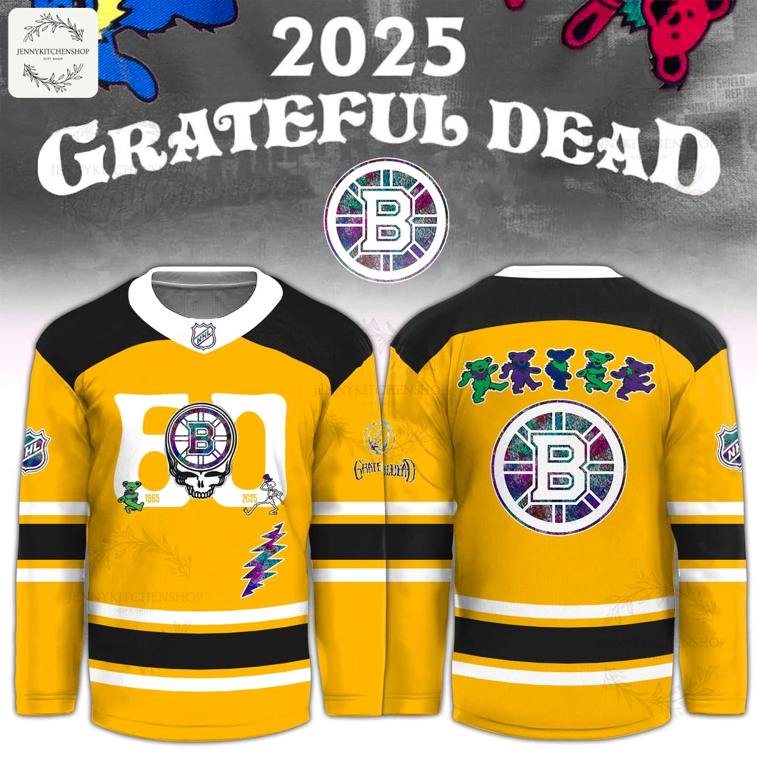 Boston Bruins Grateful Dead 60th 2025 Limited Hockey Jersey