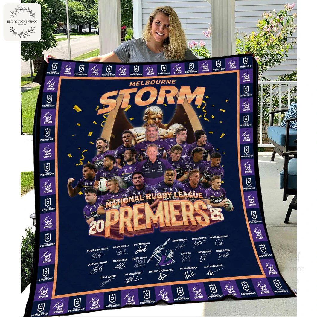 Brisbane Broncos 2025 National Ruby League Premiers Fleece Blanket