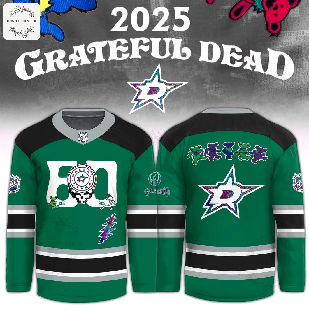 Dallas Stars Grateful Dead 60th 2025 Limited Hockey Jersey