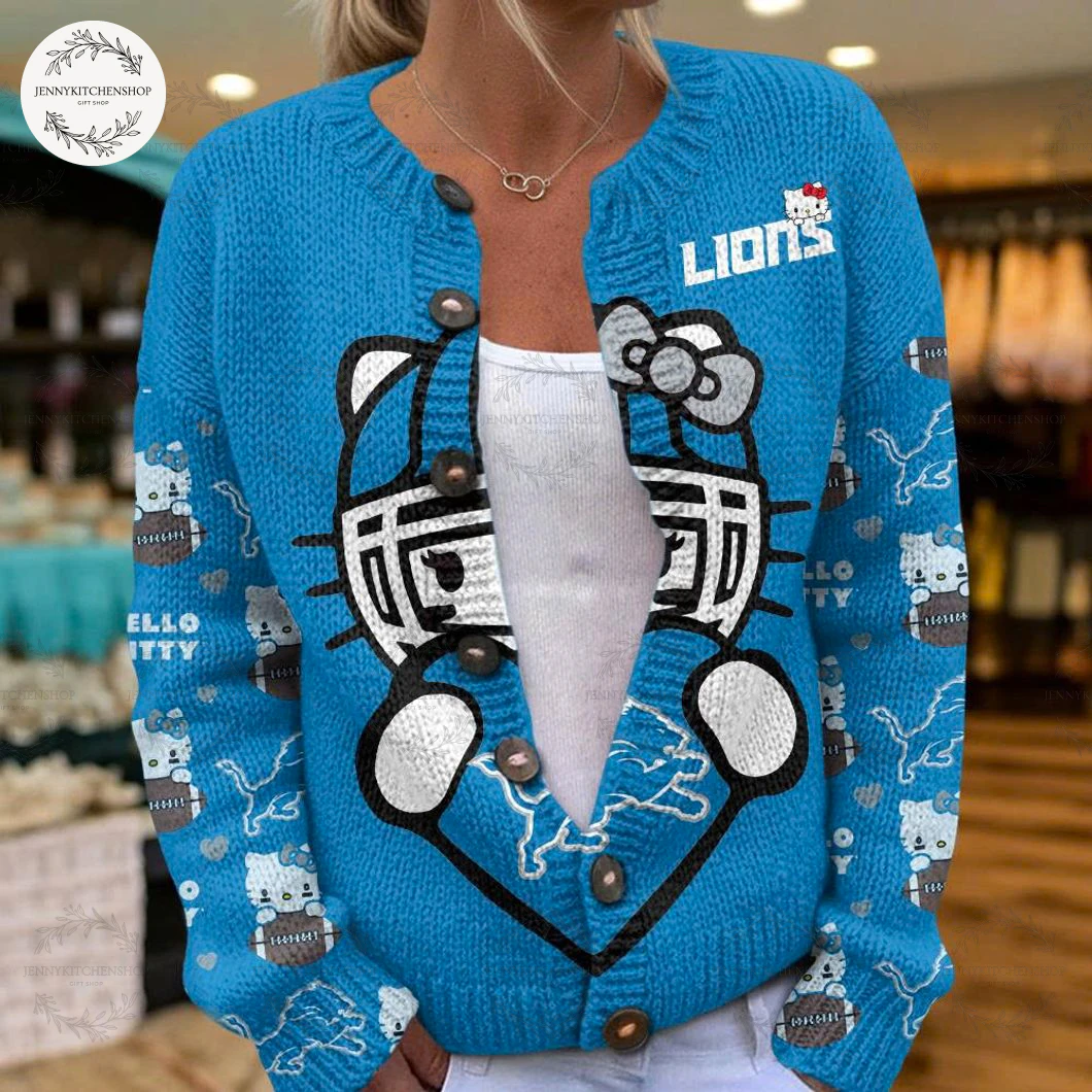 Detroit Lions Hello Kitty Limited Cardigan Sweater