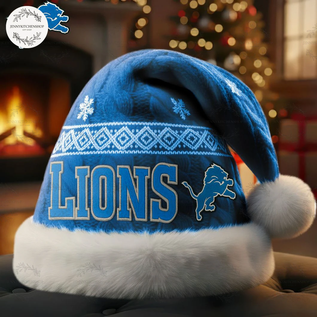 Detroit Lions New 2025 Christmas For Fans Santa Hat