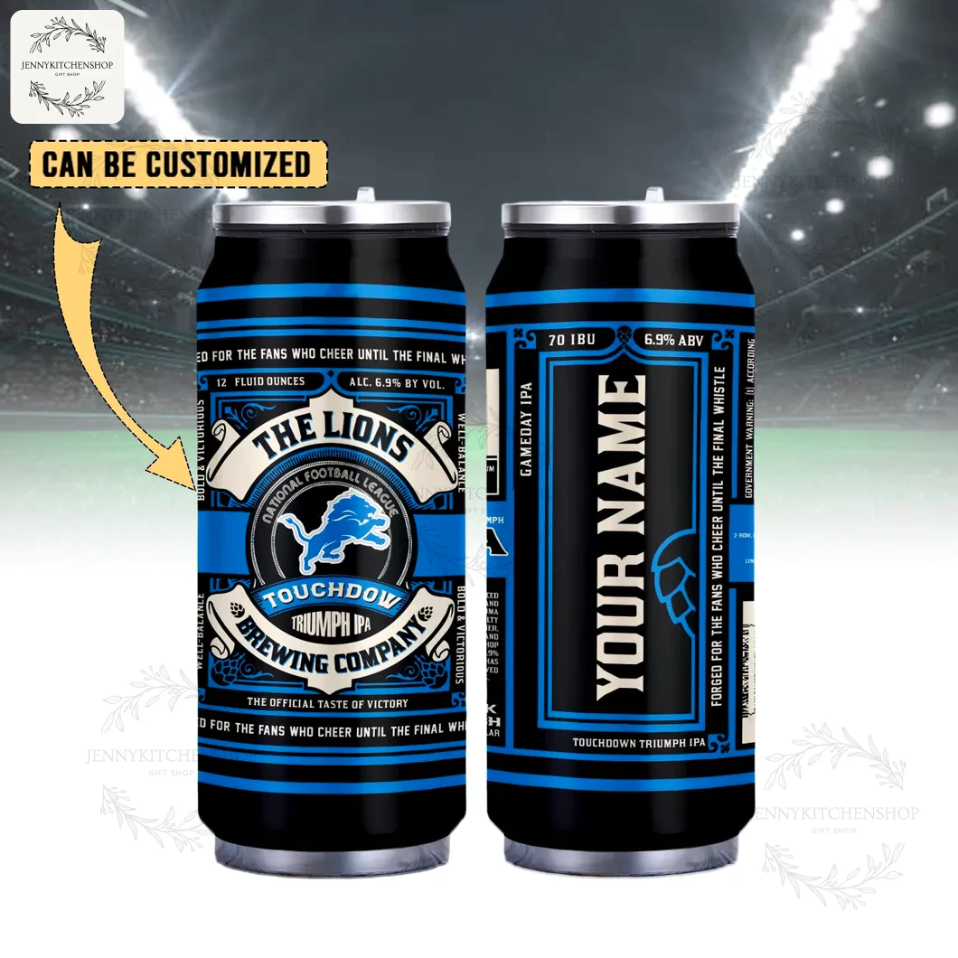 Detroit Lions Personalized Can Shaped Tumbler