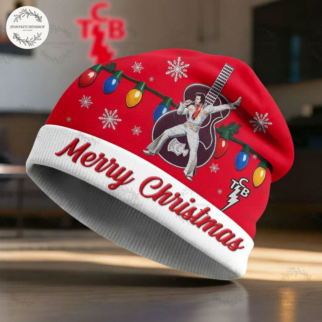 Elvis Presley Merry Christmas Beanie Hat