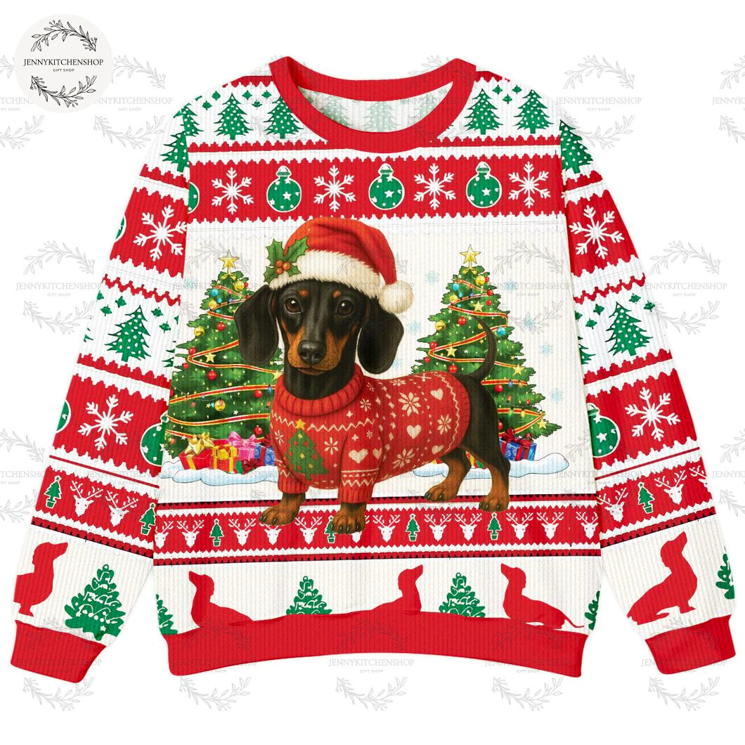 Funny Dachshund Merry Christmas Sweater