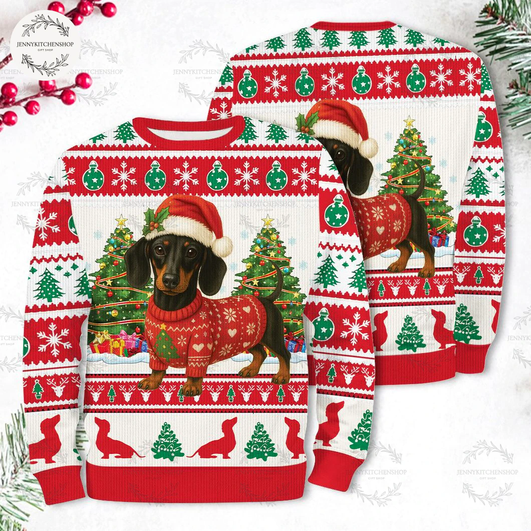 Funny Dachshund Merry Christmas Sweater