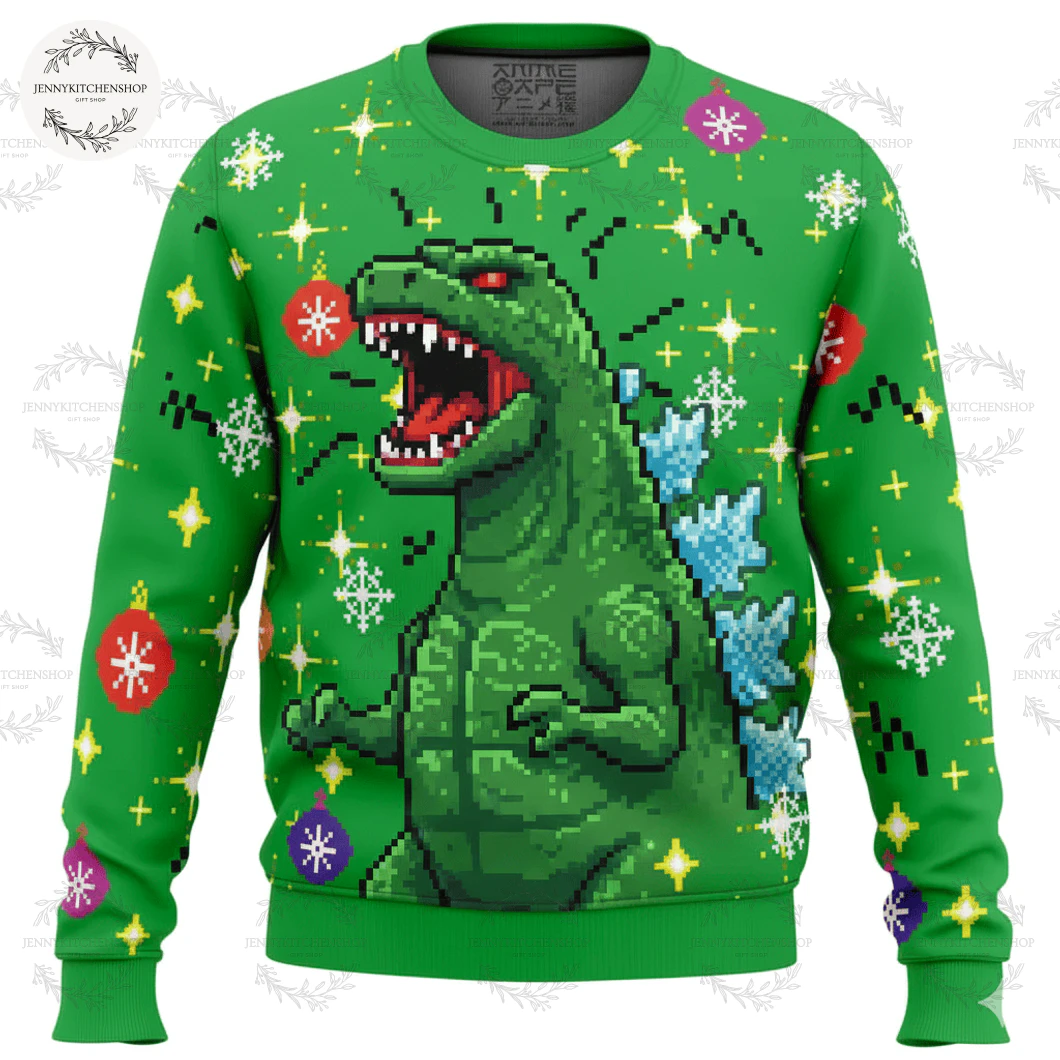 Godzilla Tree Christmas Ugly Sweater