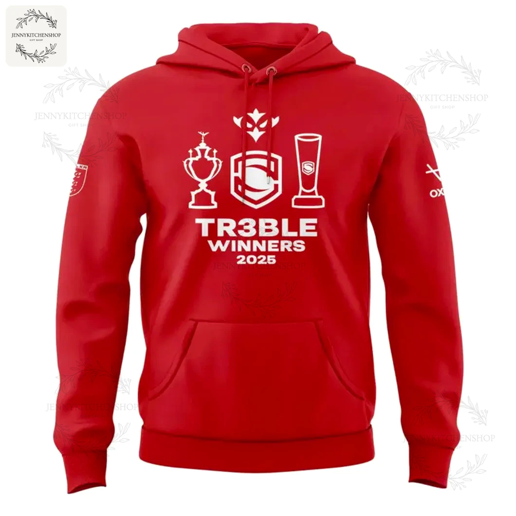 Red hoodie back view showing large WINNERS graphic and championship imagery across the back.