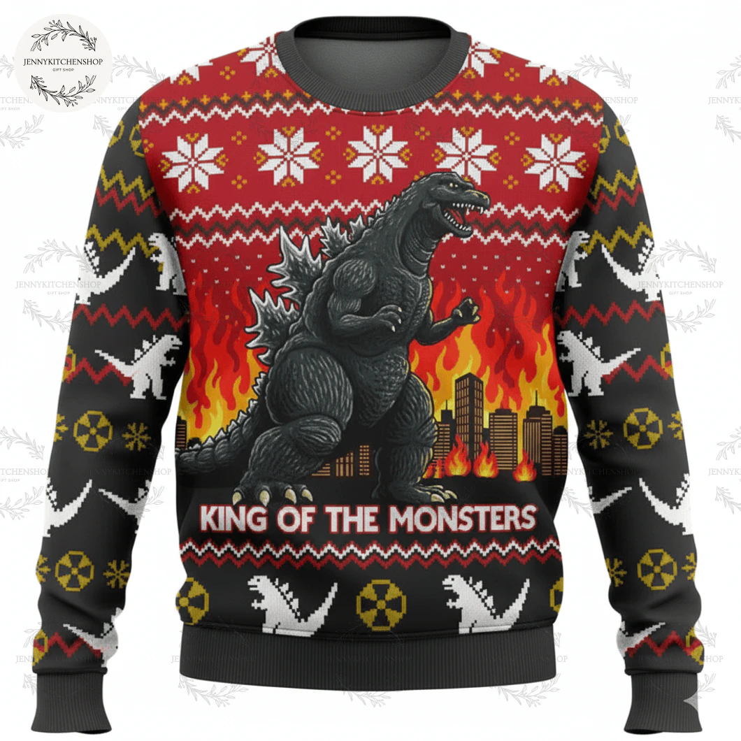 King Of The Monster Godzilla Christmas Sweater