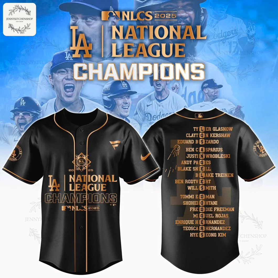 La Dodgers Nation League 2025 Champions Black Jersey 1
