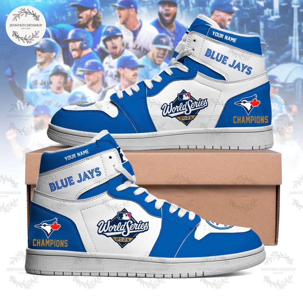 Limited Blue Jays 2025 World Series Champs Air Jordan 1 Sneakers