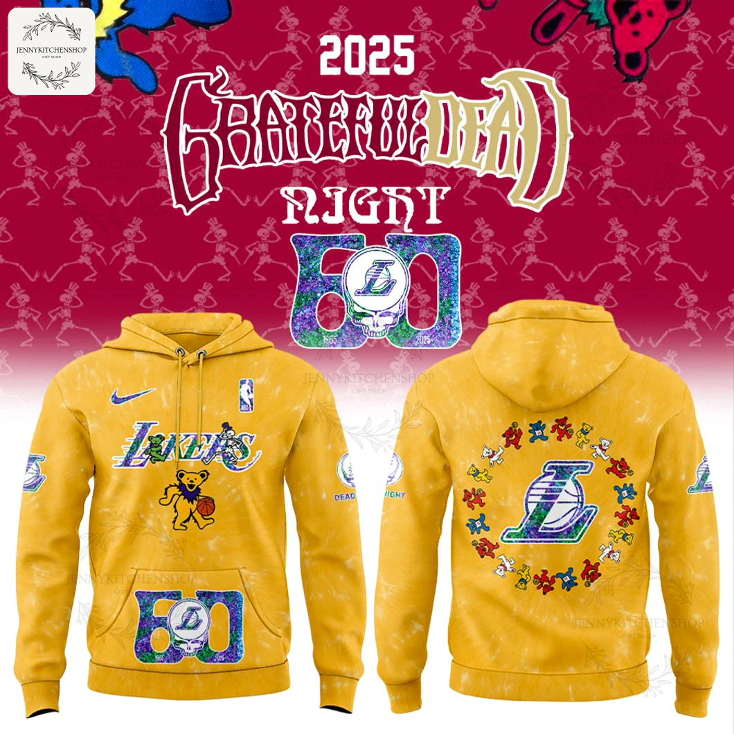 Los Angeles Lakers Grateful Dead 60th Anniversary 2025 Hoodie
