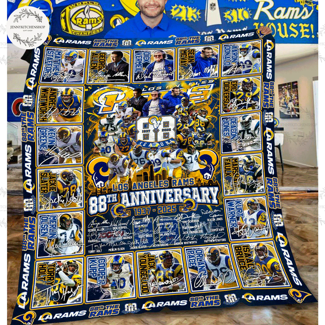 Los Angeles Rams 88th Anniversary 1937-2025 Fleece Blanket