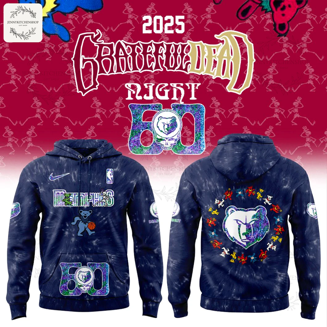 Memphis Grizzlies Grateful Dead 60th Anniversary 2025 Hoodie