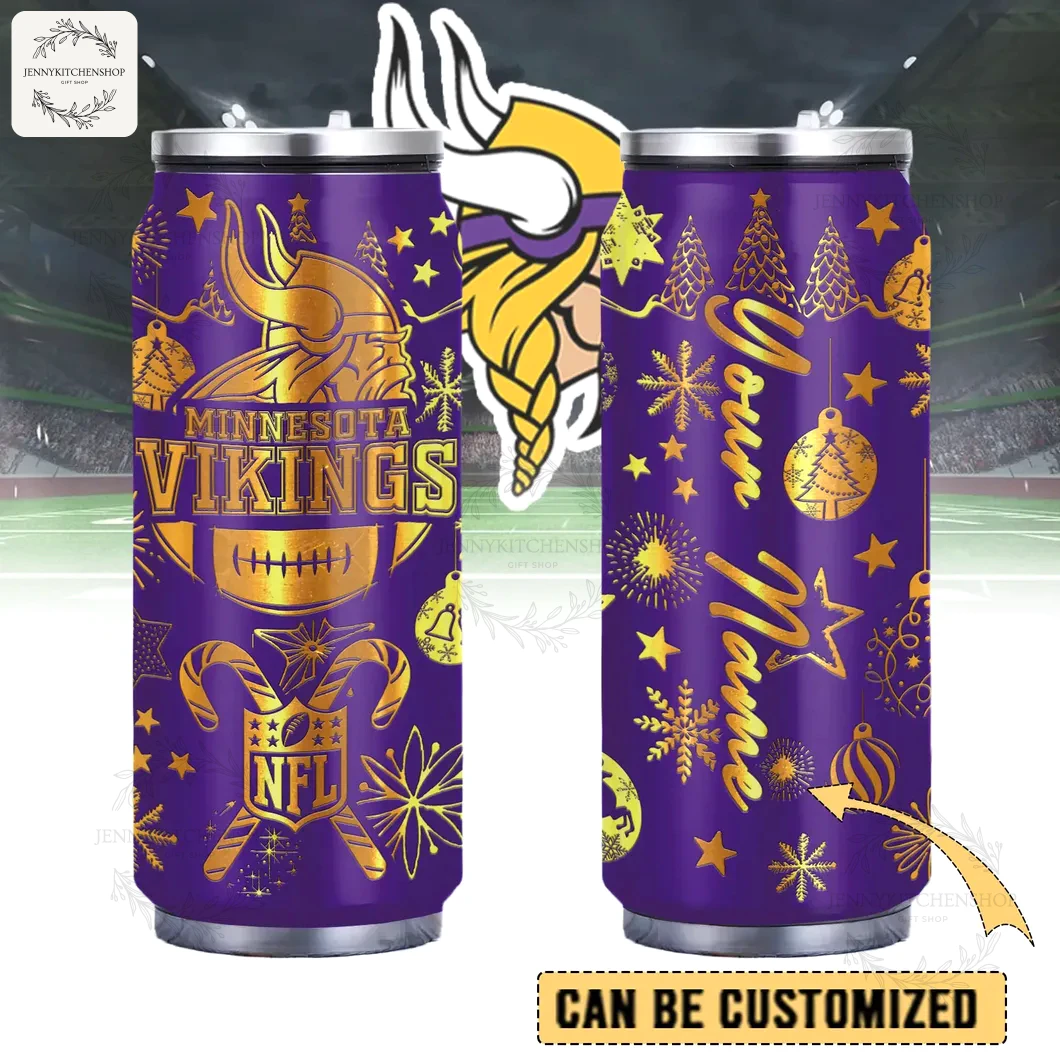 Minnesota Vikings X Christmas Can Shaped Tumbler 1