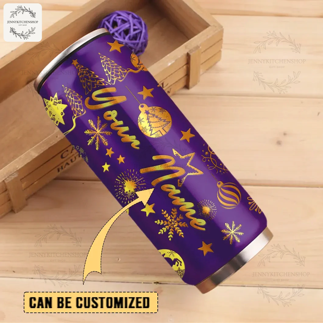 Minnesota Vikings X Christmas Can Shaped Tumbler 3