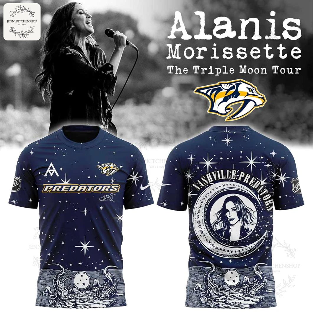Nashville Predators Alanis Morissette The Triple Moon Tour 2025 Hoodie 2