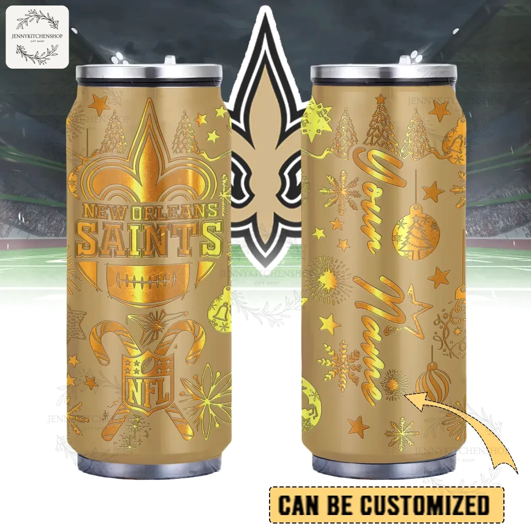 New Orleans Saints X Christmas Can Shaped Tumbler 1