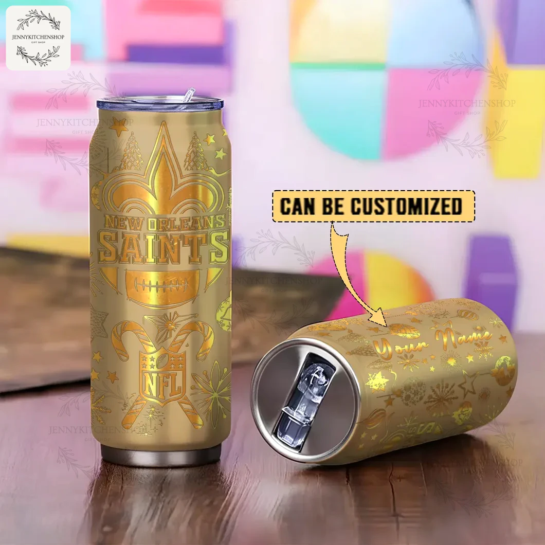 New Orleans Saints X Christmas Can Shaped Tumbler 4