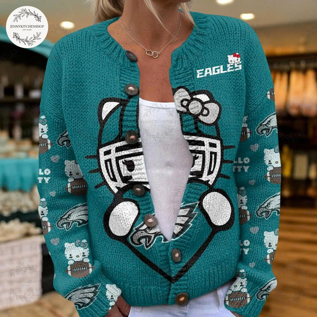 Philadelphia Eagles x Hello Kitty Cardigan Sweater